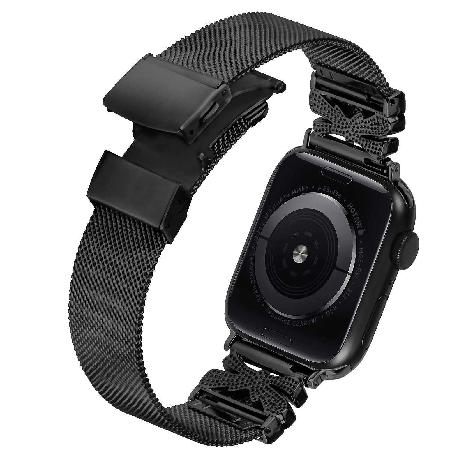 For Apple Watch Ultra 2 Ultra 49mm / Series 9 8 7 45mm / 6 5 4 SE (2023) SE (2022) SE 44mm / 3 2 1 42mm Rhinestone Decor Watchband - Black For Apple Watch Ultra 2 Ultra 49mm / Series 9 8 7 45mm / 6 5 4 SE (2023) SE (2022) SE 44mm / 3 2 1 42mm Rhinestone Decor Watchband - Black